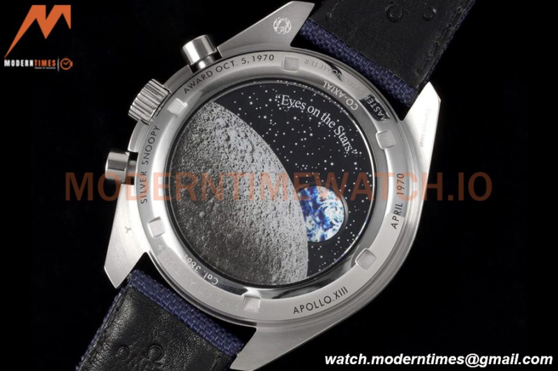 Omega - Speedmaster “Silver Snoopy Award” 50th Anniversary 42mm SS/NY Wht/Blue GSF Cal.3861