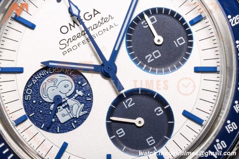 Omega - Speedmaster “Silver Snoopy Award” 50th Anniversary 42mm SS/NY Wht/Blue OSF V2 Cal.3861