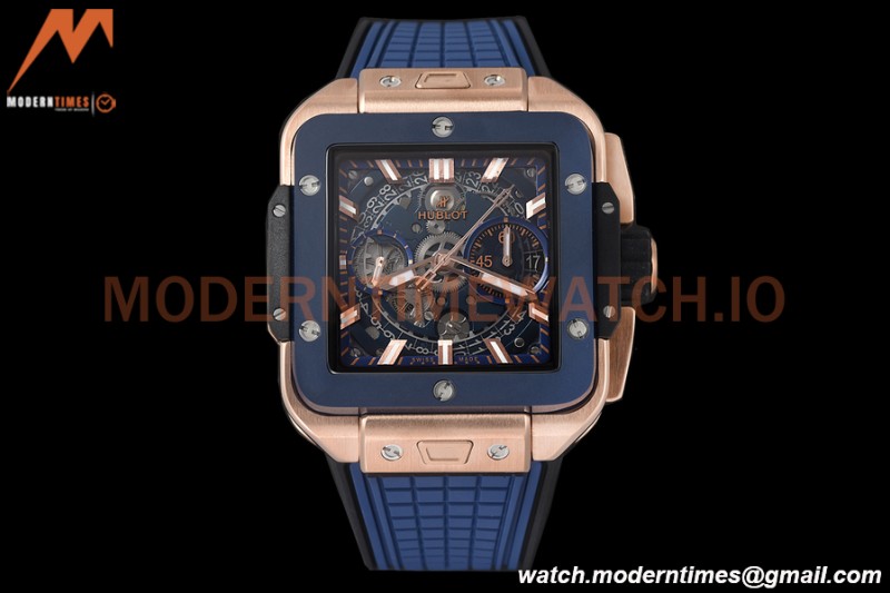 Hublot - Square Bang Unico 42mm Titanium Cer RG/RU Blue Ske BBF A1280