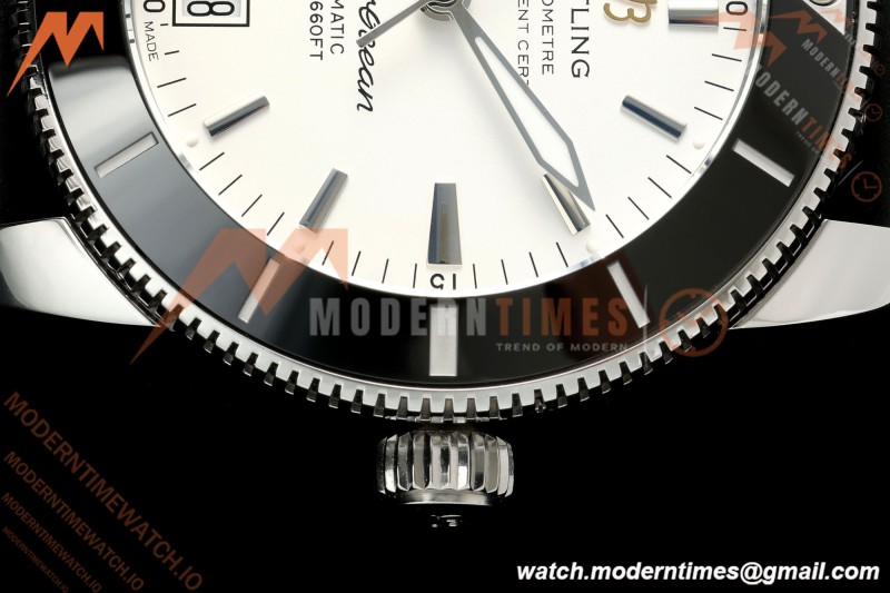 Breitling - Superocean Heritage B20 Automatic 42mm SS/RU White BLF A2824 | 브라이틀링 - 슈퍼오션 헤리티지 B20 오토매틱 42mm 스테인리스 스틸/러버 화이트 다이얼 BLF A2824