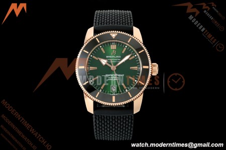 Breitling - Superocean Heritage B20 Automatic 42mm RG/RU Green BLF A2824 | 브라이틀링 - 슈퍼오션 헤리티지 B20 오토매틱 42mm 로즈골드/러버 그린 BLF A2824