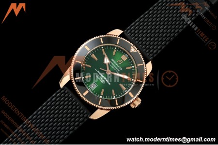 Breitling - Superocean Heritage B20 Automatic 42mm RG/RU Green BLF A2824 | 브라이틀링 - 슈퍼오션 헤리티지 B20 오토매틱 42mm 로즈골드/러버 그린 BLF A2824