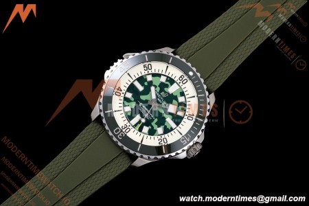 Breitling - Superocean Automatic 46mm SS/RU Green Camou Dial BLF A2824 | 브라이틀링 - 슈퍼오션 오토매틱 46mm 스테인리스/러버 그린 카무플라주 다이얼 BLF A2824