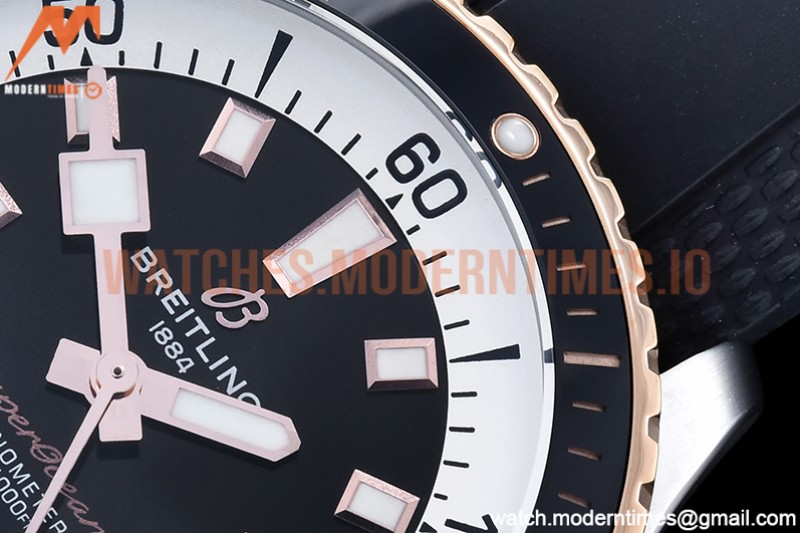 Breitling - Superocean 42mm Blk RG/SS/RU Black BLS Asia 2824