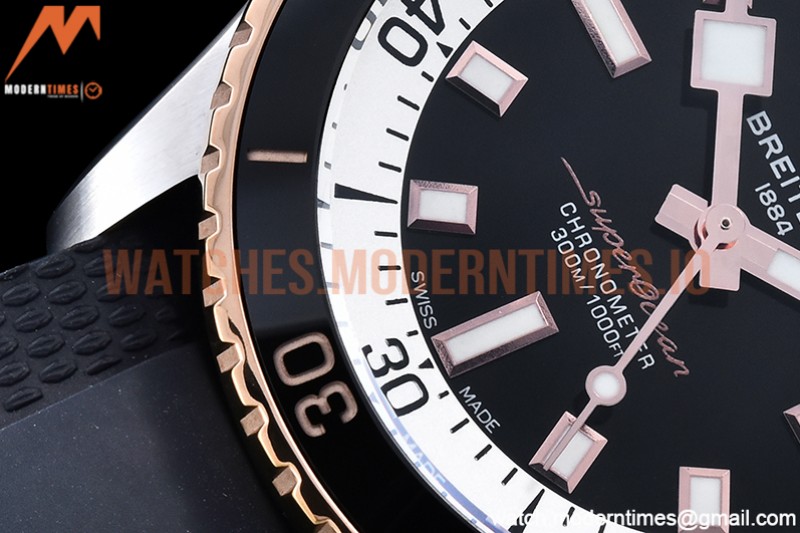 Breitling - Superocean 42mm Blk RG/SS/RU Black BLS Asia 2824