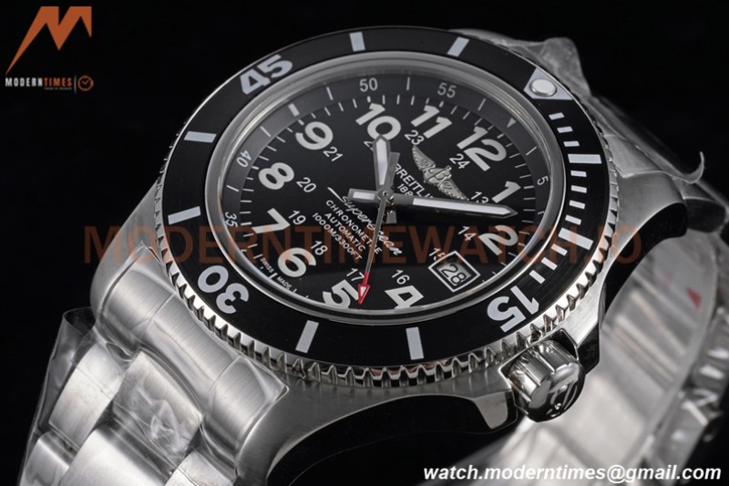 Breitling - Superocean II 44mm Automatic SS/SS Blk/Stk TF Asia 2824
