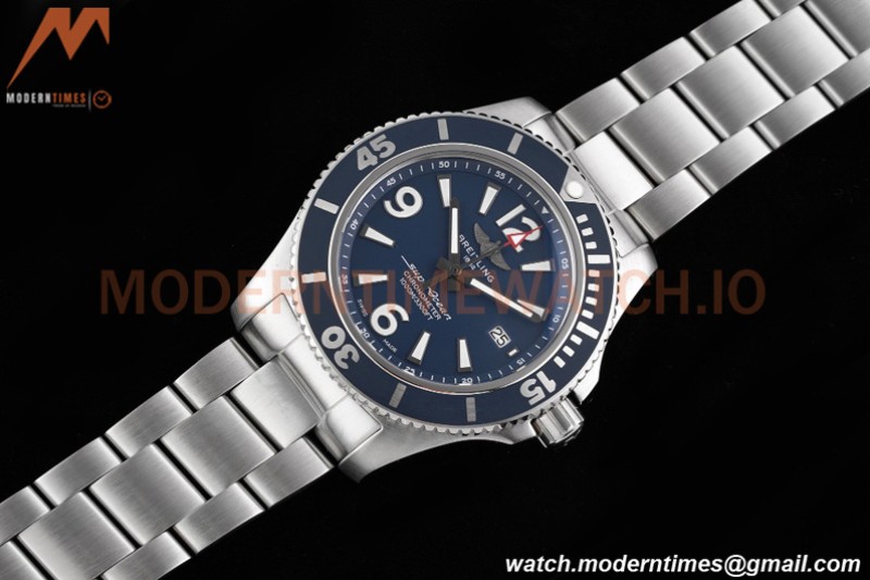 Breitling - Superocean 44mm Automatic SS/SS Blu/Stk/Num TF Asia 2824