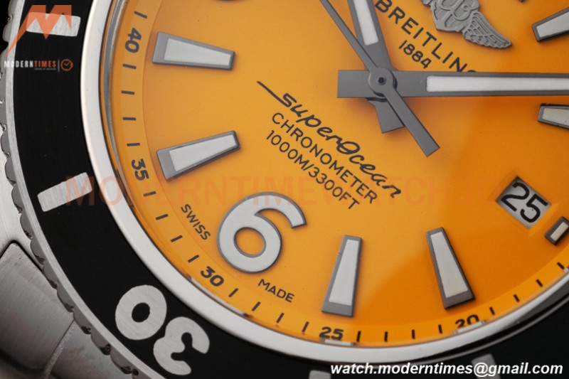 Breitling - Superocean 44mm Automatic SS/SS Yelw/Stk/Num TF Asia 2824