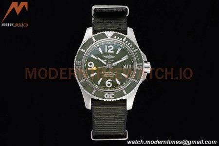 Breitling - Superocean 44mm Automatic SS/NY Grn/Stk/Num TF Asia 2824