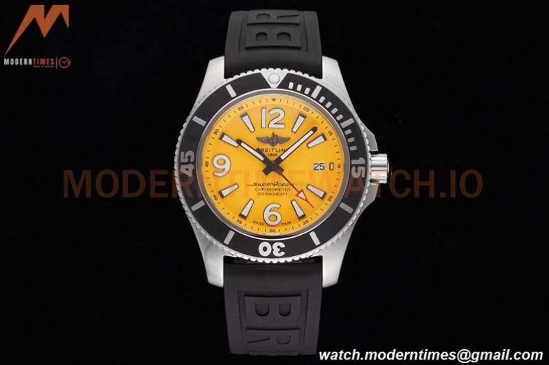 Breitling - Superocean 44mm Automatic SS/RU Yelw/Stk/Num TF Asia 2824