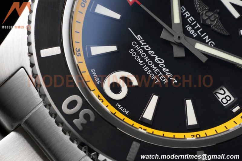Breitling - Superocean 44mm Automatic SS/SS Blk/Yelw TF Asia 2824