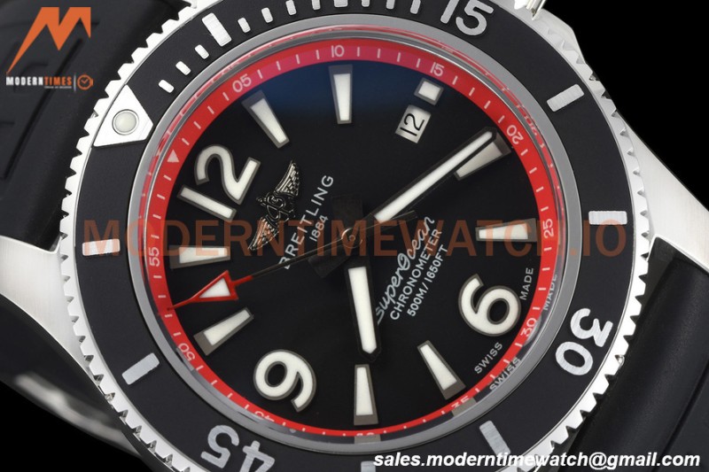 Breitling - Superocean 44mm SS/RU Black/Red BLSF A2824