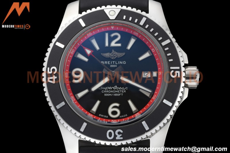 Breitling - Superocean 44mm SS/RU Black/Red BLSF A2824