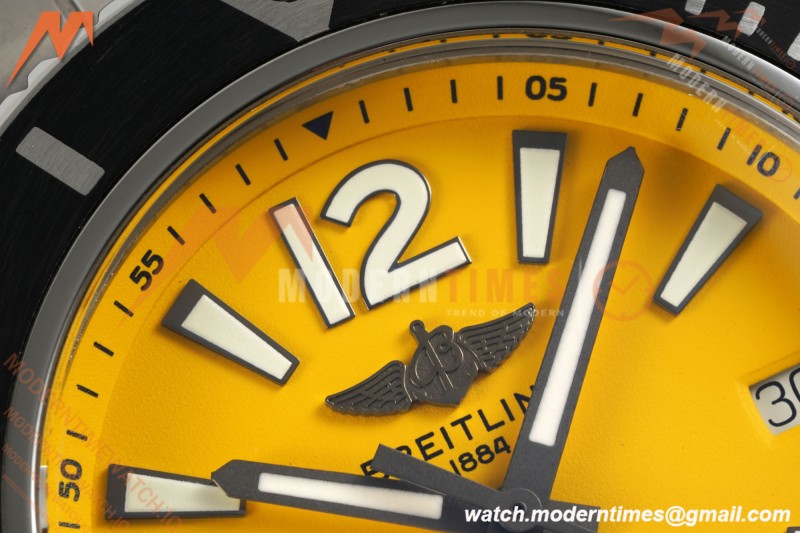 Breitling - Superocean Special 44mm Ceramic SS/SS Yelw/Stk/Num TF V2 A2824 | 브라이틀링 - 슈퍼오션 스페셜 44mm 세라믹 SS/SS 옐로우/스틸/숫자 TF V2 A2824