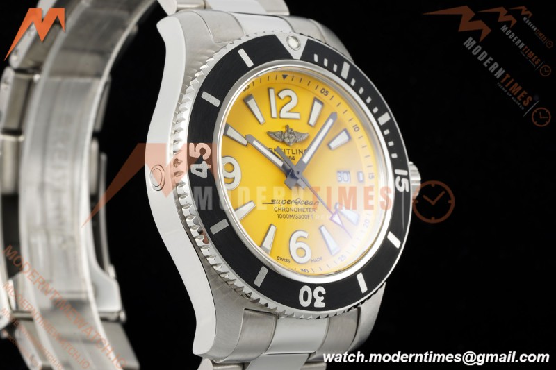 Breitling - Superocean Special 44mm Ceramic SS/SS Yelw/Stk/Num TF V2 A2824 | 브라이틀링 - 슈퍼오션 스페셜 44mm 세라믹 SS/SS 옐로우/스틸/숫자 TF V2 A2824