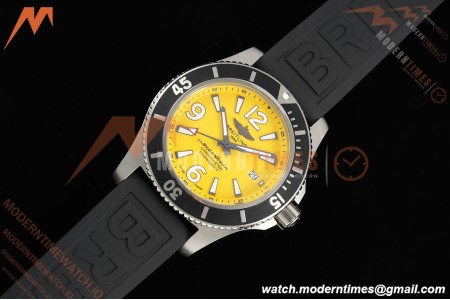 Breitling - Superocean Special 44mm Ceramic SS/RU Yelw/Stk/Num TF V2 A2824 | 브라이틀링 - 슈퍼오션 스페셜 44mm 세라믹 SS/RU 옐로우/스틸/숫자 TF V2 A2824