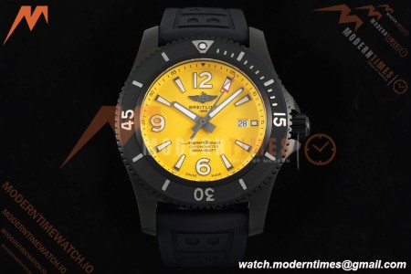 Breitling - Superocean Special 46mm Ceramic DLC/RU Yelw/Stk/Num TF V2 A2824 | 브라이틀링 - 슈퍼오션 스페셜 46mm 세라믹 DLC/RU 옐로우/스틸/숫자 TF V2 A2824