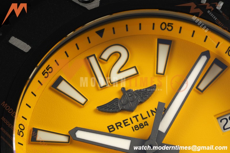 Breitling - Superocean Special 46mm Ceramic DLC/RU Yelw/Stk/Num TF V2 A2824 | 브라이틀링 - 슈퍼오션 스페셜 46mm 세라믹 DLC/RU 옐로우/스틸/숫자 TF V2 A2824