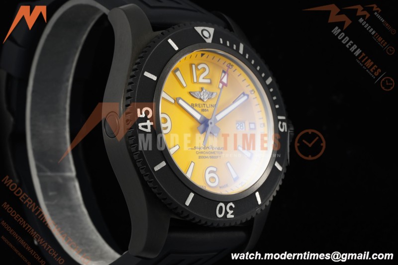 Breitling - Superocean Special 46mm Ceramic DLC/RU Yelw/Stk/Num TF V2 A2824 | 브라이틀링 - 슈퍼오션 스페셜 46mm 세라믹 DLC/RU 옐로우/스틸/숫자 TF V2 A2824