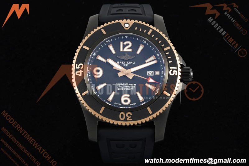 Breitling - Superocean Special 46mm Ceramic DLC/RG/RU Blk/Stk/Num TF V2 A2824