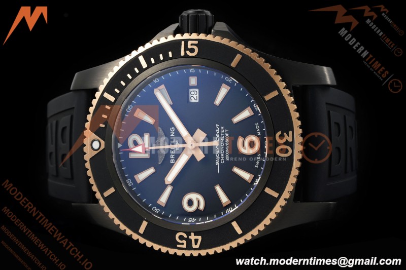 Breitling - Superocean Special 46mm Ceramic DLC/RG/RU Blk/Stk/Num TF V2 A2824
