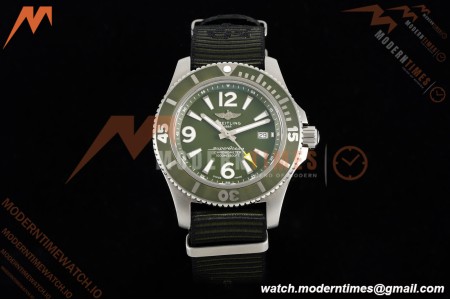 Breitling - Superocean Special 44mm Ceramic SS/NY Grn/Stk/Num TF V2 A2824