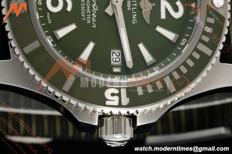 Breitling - Superocean Special 44mm Ceramic SS/NY Grn/Stk/Num TF V2 A2824