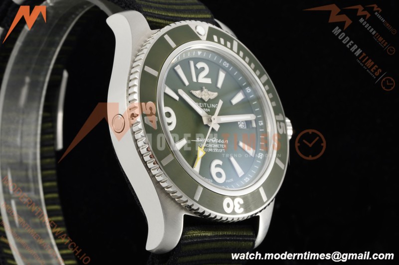 Breitling - Superocean Special 44mm Ceramic SS/NY Grn/Stk/Num TF V2 A2824