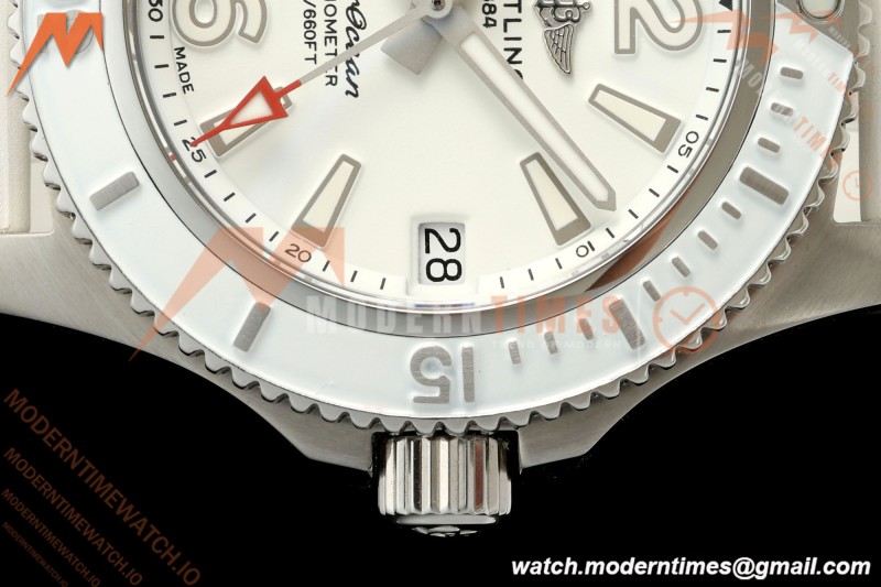 Breitling - Superocean Automatic 36mm SS/RU Wht/Stk/Num TF V2 Asia 2824