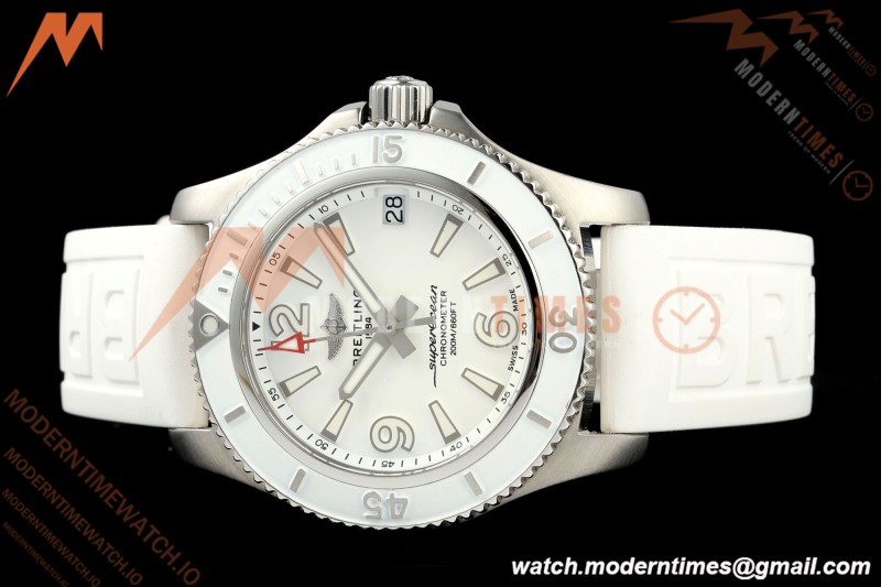 Breitling - Superocean Automatic 36mm SS/RU Wht/Stk/Num TF V2 Asia 2824
