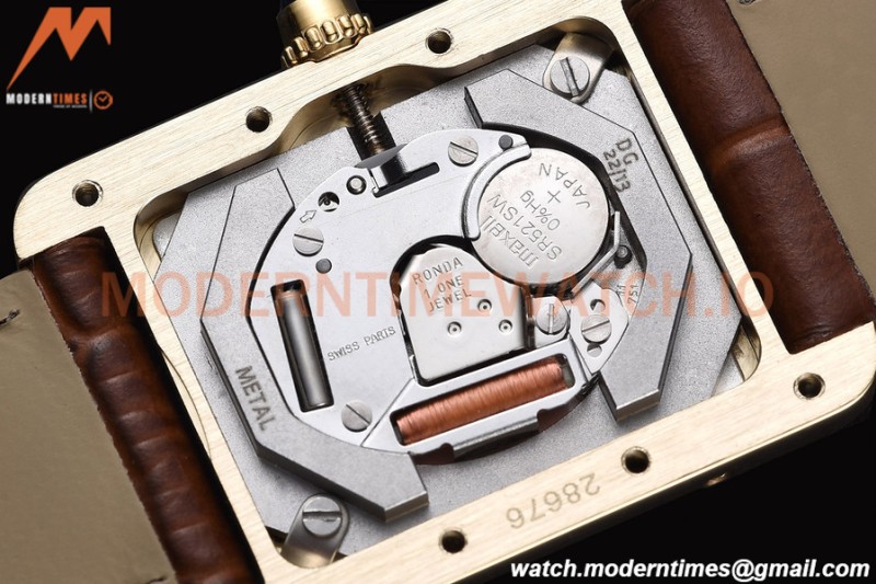 Cartier - Cartier Tank Louis Cartier Ladies YG/LE Silver AF Swiss Qtz