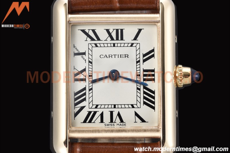 Cartier - Cartier Tank Louis Cartier Ladies YG/LE Silver AF Swiss Qtz