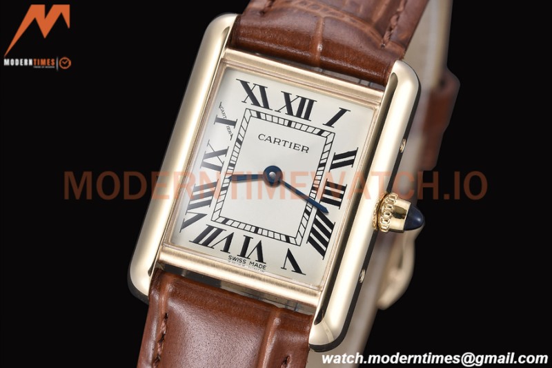 Cartier - Cartier Tank Louis Cartier Ladies YG/LE Silver AF Swiss Qtz