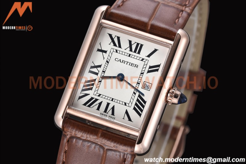 Cartier - Cartier Tank Louis Cartier Large Size RG/LE Silver AF Swiss Qtz