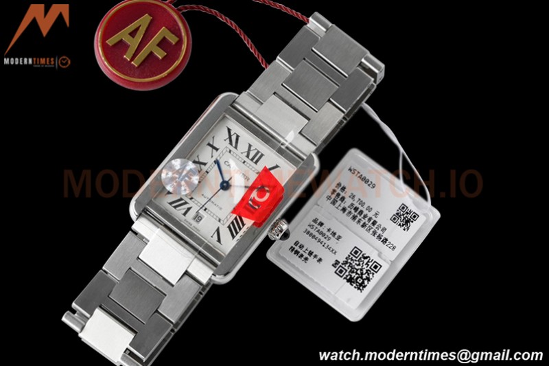 Cartier - Cartier Tank Solo XL Automatic SS/SS White AF A2892