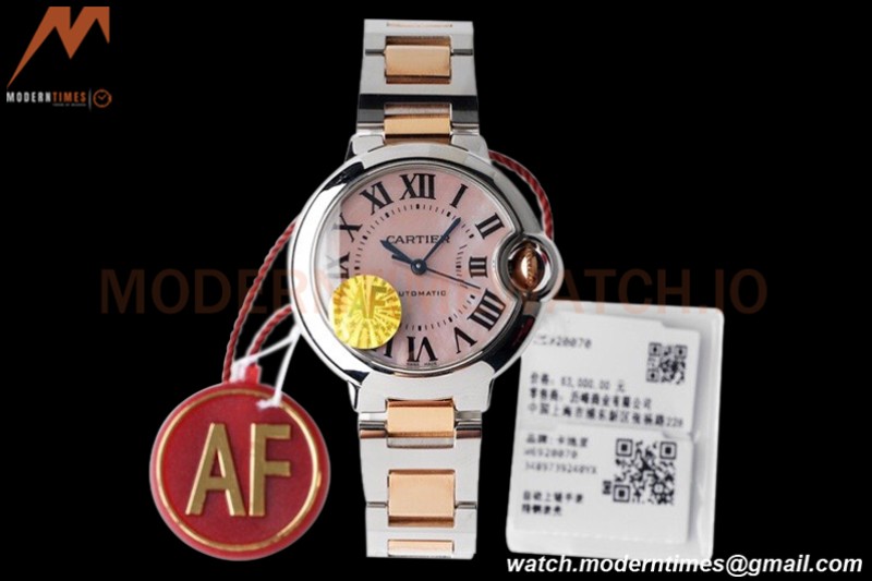 Cartier - Ballon Bleu De Cartier 33mm Automatic SS/RG Pink Mop AF NH05