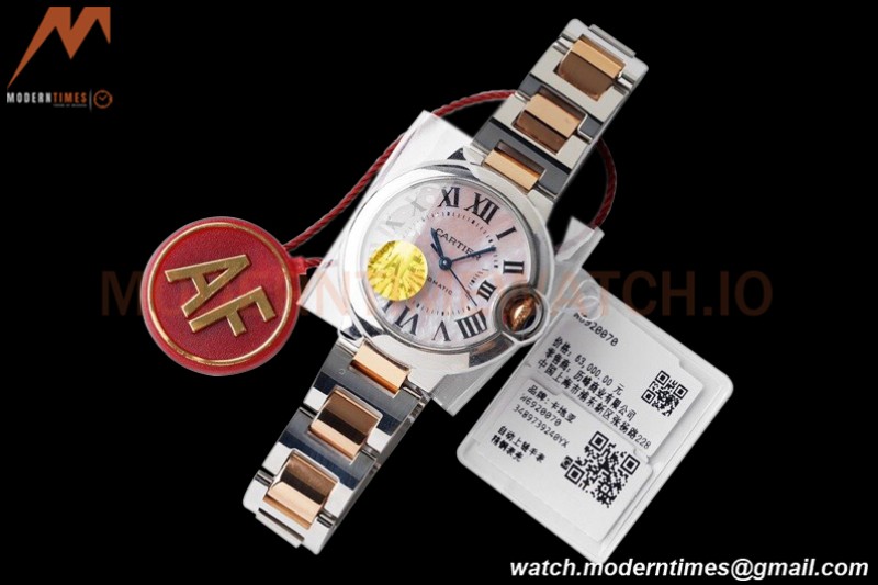 Cartier - Ballon Bleu De Cartier 33mm Automatic SS/RG Pink Mop AF NH05