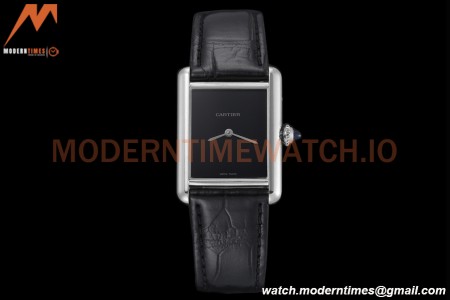 Cartier - Tank Must De Cartier Medium SS/LE Black DRF Swiss Qtz
