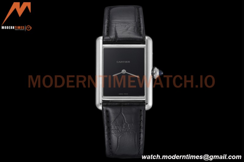 Cartier - Tank Must De Cartier Medium SS/LE Black DRF Swiss Qtz