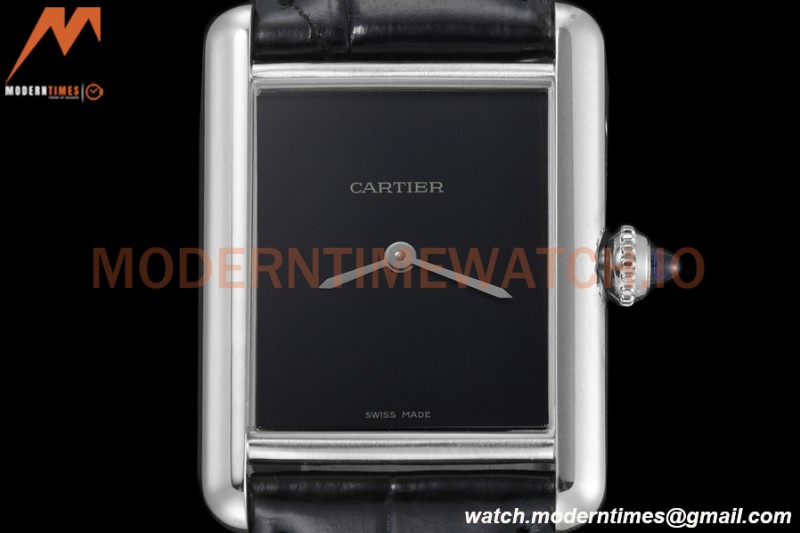 Cartier - Tank Must De Cartier Medium SS/LE Black DRF Swiss Qtz
