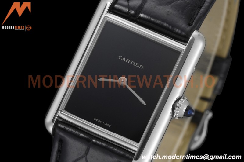 Cartier - Tank Must De Cartier Medium SS/LE Black DRF Swiss Qtz