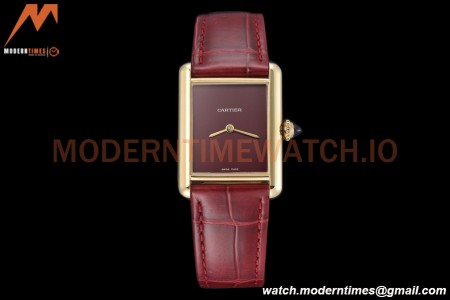 Cartier - Tank Must De Cartier Medium YG/LE Red DRF Swiss Qtz