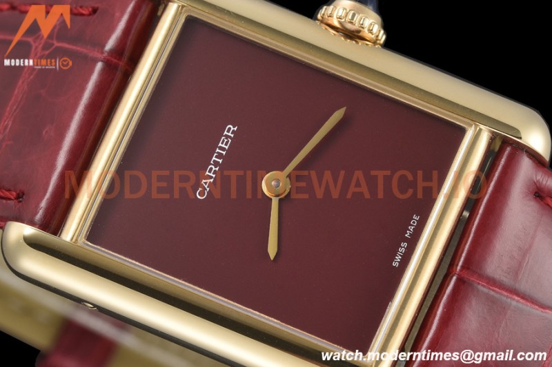 Cartier - Tank Must De Cartier Medium YG/LE Red DRF Swiss Qtz