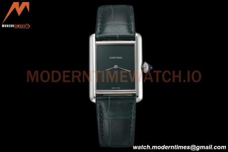 Cartier - Tank Must De Cartier Medium SS/LE Green DRF Swiss Qtz