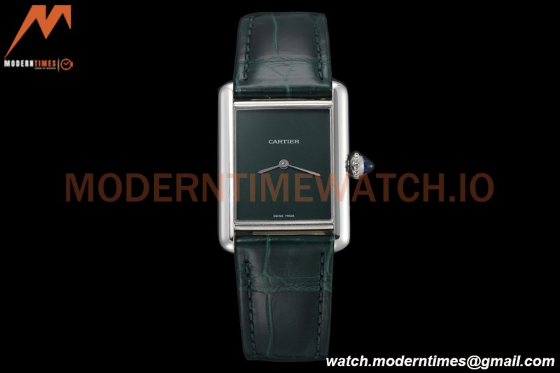 Cartier - Tank Must De Cartier Medium SS/LE Green DRF Swiss Qtz