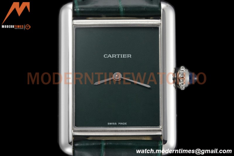 Cartier - Tank Must De Cartier Medium SS/LE Green DRF Swiss Qtz