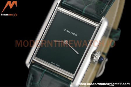 Cartier - Tank Must De Cartier Medium SS/LE Green DRF Swiss Qtz