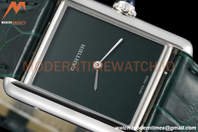Cartier - Tank Must De Cartier Medium SS/LE Green DRF Swiss Qtz