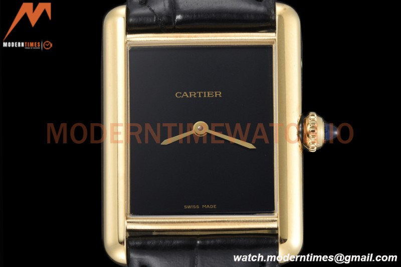 Cartier - Tank Must De Cartier Medium YG/LE Black DRF Swiss Qtz
