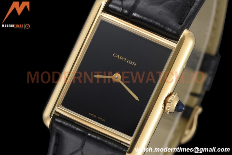 Cartier - Tank Must De Cartier Medium YG/LE Black DRF Swiss Qtz